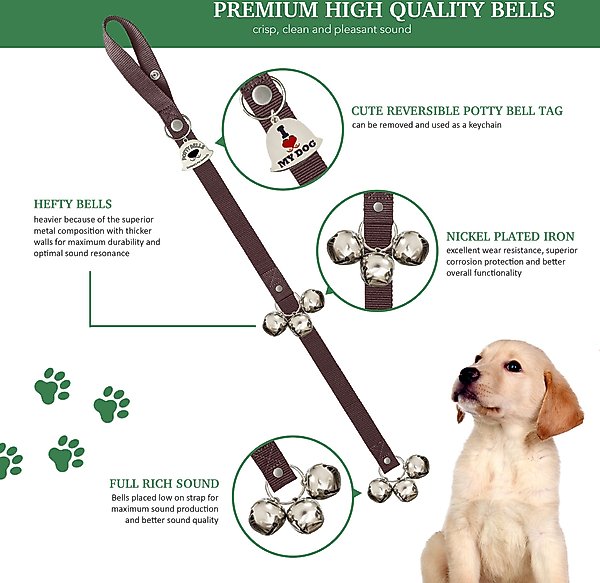 Show full view: Caldwell's Pet Supply Co. Potty Bells Original Dog Doorbell, Brown slide 2 of 10