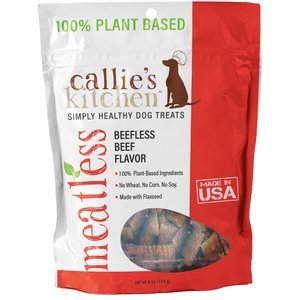 Callie's Kitchen Beefless Beef Flavor Dog Treats, 4-oz bag