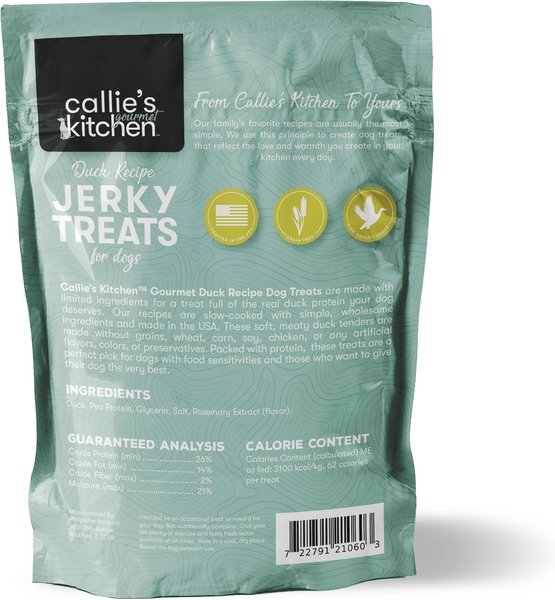 Callie's Kitchen Gourmet Duck Recipe Grain-Free Jerky Dog Treats, 40-oz bag