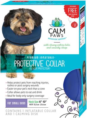 CALM PAWS Inflatable Protective Dog Cat Collar, Small