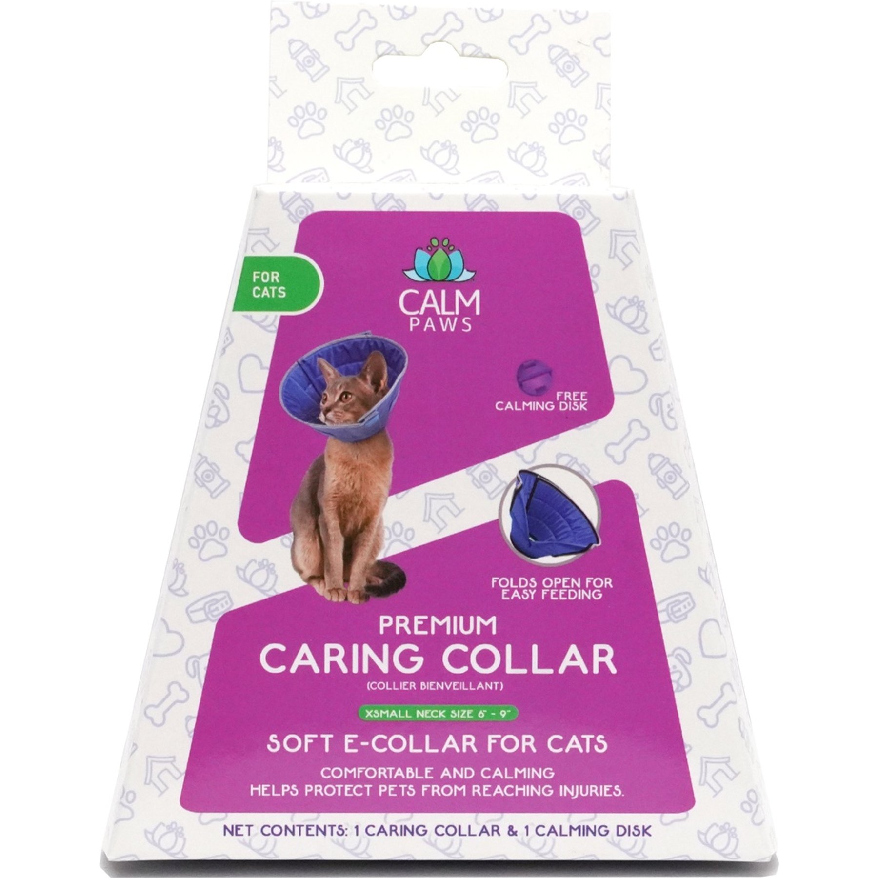 Calming Disk Calm Paws Caring Collar Large CALM PAWS Recovery Caring Cat  Collar, X-Small