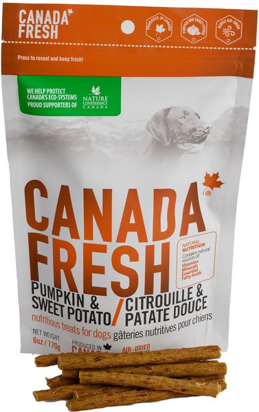 Canada Fresh Pumpkin & Sweet Potato Dog Treats, 6-oz bag