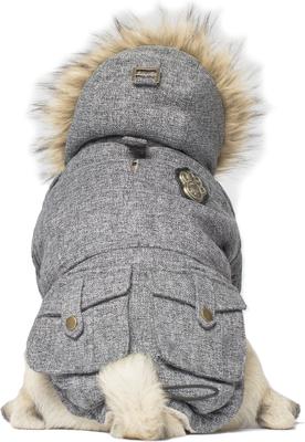 Show full view: Canada Pooch Alaskan Army Faux Down Insulated Dog Parka, Salt & Pepper, 14 slide 3 of 6