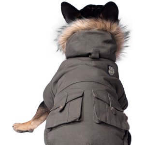 Canada Pooch Alaskan Army Premium Faux Down Insulated Dog Parka, Army Green, 12