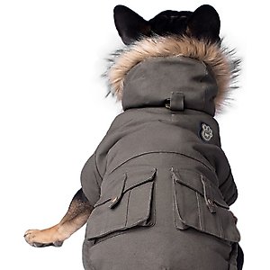 Canada Pooch Alaskan Army Premium Faux Down Insulated Dog Parka, Army Green, 18