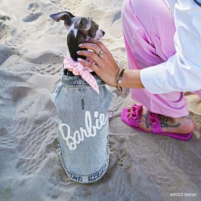 Show full view: Canada Pooch Barbie Downtown Denim Dog Vest, Blue, 14-in slide 4 of 5