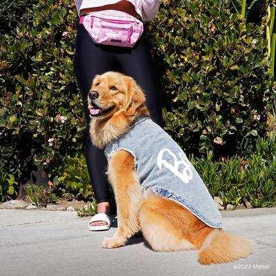 Show full view: Canada Pooch Barbie Downtown Denim Dog Vest, Blue, 14-in slide 3 of 5