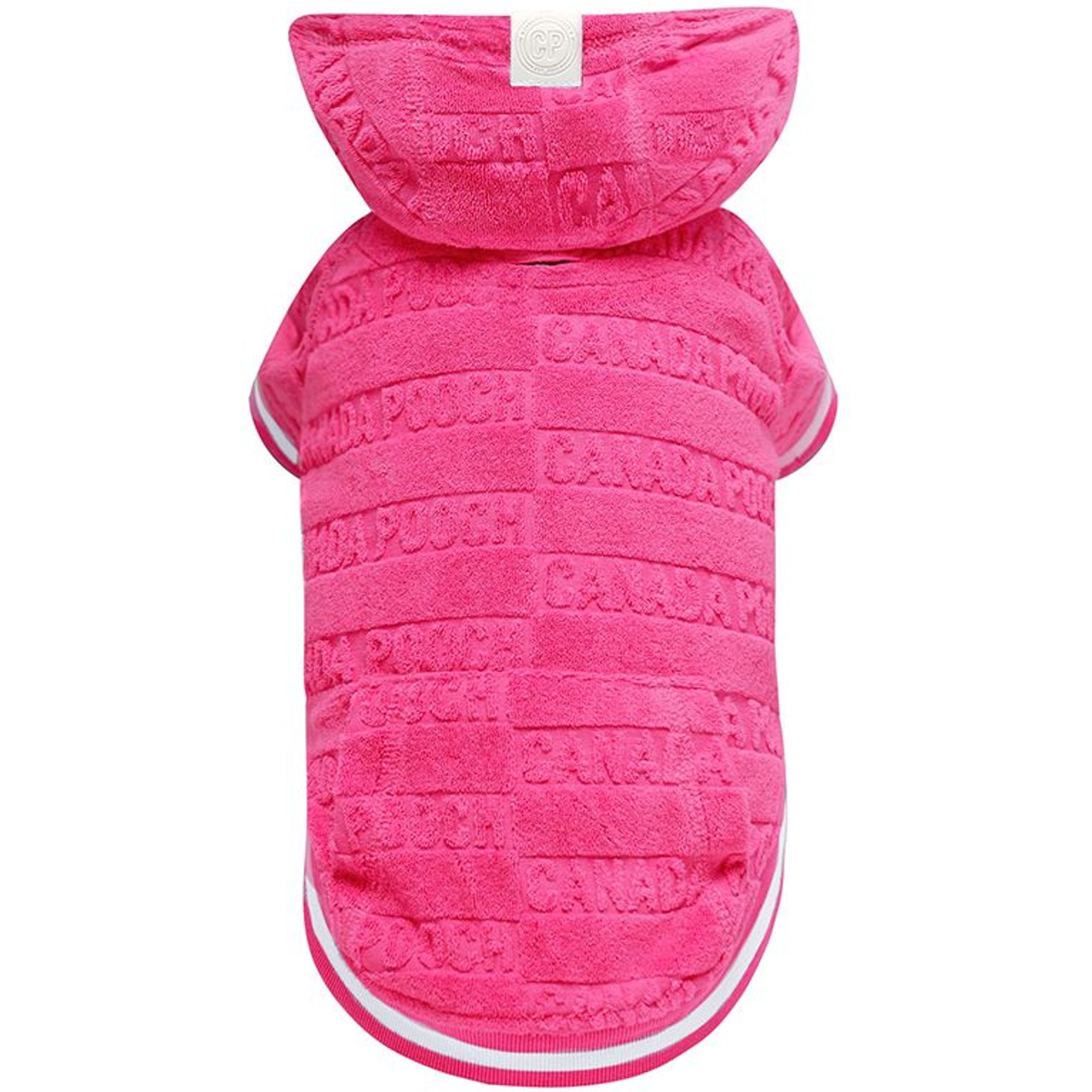 Canada Pooch Beach Bum Towel Dog Hoodie, Pink, 16