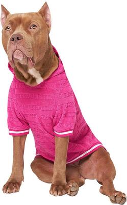 Show full view: Canada Pooch Beach Bum Towel Dog Hoodie, Pink, 26 slide 2 of 7