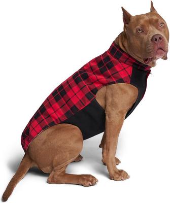 Show full view: Canada Pooch Thermal Tech Fleece Dog Sweater, Red Plaid, 12 slide 3 of 7