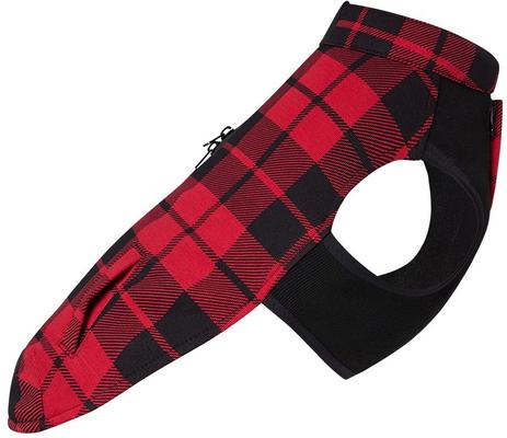 Show full view: Canada Pooch Thermal Tech Fleece Dog Sweater, Red Plaid, 16 slide 4 of 7
