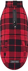 Canada Pooch Thermal Tech Fleece Dog Sweater, Red Plaid, 24