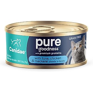 CANIDAE Adore Grain-Free Tuna, Chicken & Mackerel in Broth Canned Cat Food, 2.46-oz, case of 24