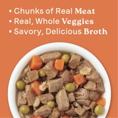 Show full view: CANIDAE All Life Stages Chunky Stew Toppers Chicken & Vegetable Recipe Wet Dog Food, 12.7-oz can, case of 6 slide 5 of 11