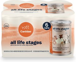CANIDAE All Life Stages Multipack Multi-Protein with Chicken, Lamb & Fish Pate Canned Wet Dog Food, 13-oz can, case of 6