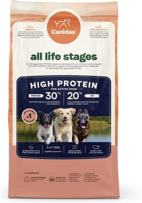 Show full view: CANIDAE All Life Stages Salmon Recipe High Protein Dry Dog Food, 4-lb bag slide 3 of 11