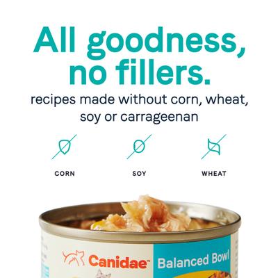 Show full view: CANIDAE Balanced Bowl Chicken & Pumpkin Recipe in Gravy Wet Cat Food, 3-oz can, case of 24 slide 7 of 8