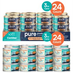 CANIDAE Balanced Bowl Salmon & Sweet Potato Recipe in Gravy + Adore Salmon & Whitefish in Broth Canned Cat Food