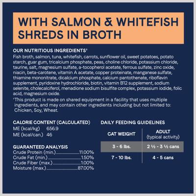 Show full view: CANIDAE Balanced Bowl Salmon & Sweet Potato Recipe in Gravy + Adore Salmon & Whitefish in Broth Canned Cat Food slide 9 of 9