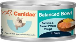 CANIDAE Balanced Bowl Salmon & Sweet Potato Recipe in Gravy Wet Cat Food, 3-oz can, case of 24