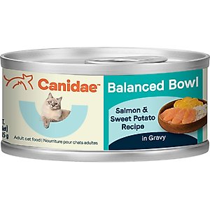 CANIDAE Balanced Bowl Salmon & Sweet Potato Recipe in Gravy Wet Cat Food, 3-oz can, case of 24