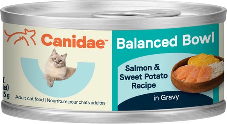 CANIDAE Balanced Bowl Salmon & Sweet Potato Recipe in Gravy Wet Cat Food, 3-oz can, case of 24