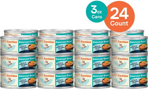 Show full view: CANIDAE Balanced Bowl Salmon & Sweet Potato Recipe in Gravy Wet Cat Food, 3-oz can, case of 24 slide 4 of 7