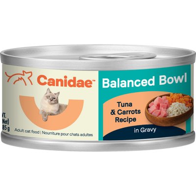 CANIDAE CANIDAE Balanced Bowl Tuna & Carrots Recipe in Gravy Wet Cat Food, 3-oz can, case of 24