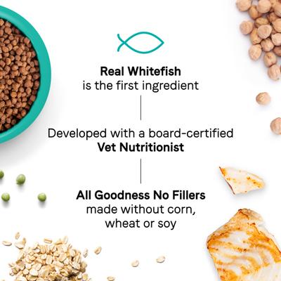 Show full view: CANIDAE Goodness for Indoor Cats Real Whitefish Adult Dry Cat Food, 5-lb bag slide 6 of 7