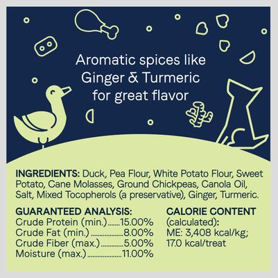 Show full view: CANIDAE Grain-Free PURE Heaven Biscuits with Duck & Chickpeas Crunchy Dog Treats, 11-oz bag slide 5 of 9