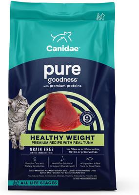 Show full view: CANIDAE Grain-Free PURE Limited Ingredient Indoor Tuna Formula Dry Cat Food, 5-lb bag slide 1 of 10