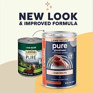 CANIDAE PURE All Stages Grain-Free Limited Ingredient Lamb Recipe Canned Dog Food, 13-oz, case of 12