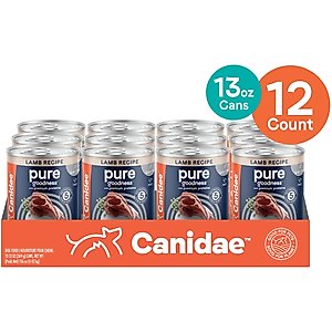 CANIDAE PURE All Stages Grain-Free Limited Ingredient Lamb Recipe Canned Dog Food, 13-oz, case of 12
