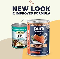 CANIDAE PURE All Stages Grain-Free Limited Ingredient Salmon & Sweet Potato Recipe Canned Dog Food, 13-oz can, case of 12 slide 2 of 9