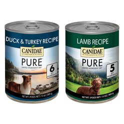 CANIDAE PURE Limited Ingredient Duck & Turkey Recipe + Lamb Recipe Canned Dog Food