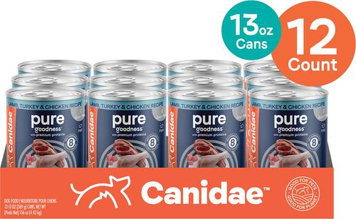 Show full view: CANIDAE PURE Limited Ingredient Duck & Turkey Recipe + Lamb, Turkey & Chicken Recipe Canned Dog Food slide 4 of 9