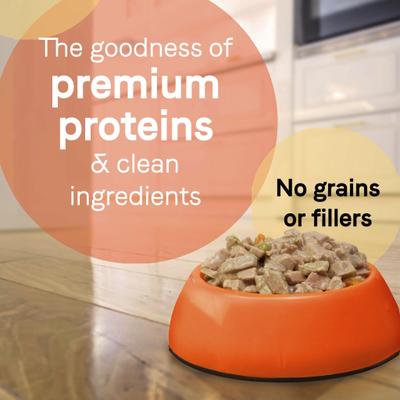 Show full view: CANIDAE PURE Petite Small Breed Fricassee Style Dinner with Turkey & Green Beans + Small Breed Cacciatore Style Dinner with Lamb & Carrots Wet Dog Food Trays slide 5 of 9