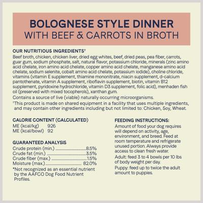 Show full view: CANIDAE PURE Petite Small Breed Pottage Style Dinner with Duck & Pumpkin Breed + Small Breed Bolognese Style Dinner with Beef & Carrots Wet Dog Food Trays slide 7 of 9
