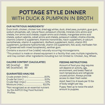Show full view: CANIDAE PURE Petite Small Breed Pottage Style Dinner with Duck & Pumpkin Breed + Small Breed Cacciatore Style Dinner with Lamb & Carrots Wet Dog Food Trays slide 3 of 9