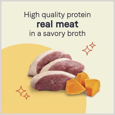 Show full view: CANIDAE PURE Petite Small Breed Pottage Style Dinner with Duck & Pumpkin Breed + Small Breed Cacciatore Style Dinner with Lamb & Carrots Wet Dog Food Trays slide 4 of 9