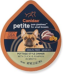 CANIDAE PURE Petite Small Breed Pottage Style Dinner with Duck & Pumpkin Breed + Small Breed Fricassee Style Dinner with Turkey & Green Beans Wet Dog Food Trays slide 2 of 9