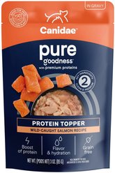 CANIDAE Pure Protein Wild-Caught Salmon Recipe in Gravy Grain-Free Wet Dog Food Topper, 3-oz pouch, case of 12