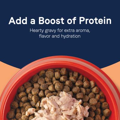 Show full view: CANIDAE Pure Protein Wild-Caught Salmon Recipe in Gravy Grain-Free Wet Dog Food Topper, 3-oz pouch, case of 12 slide 6 of 10