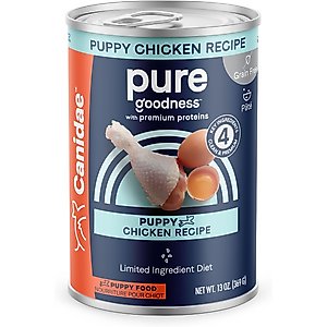 CANIDAE PURE Puppy Grain-Free Limited Ingredient Chicken Recipe Canned Dog Food, 13-oz, case of 12