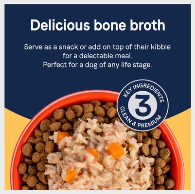 Show full view: CANIDAE PURE Real Chicken & Rice Bone Broth Wet Dog Food Topper, 5.5-oz box, case of 6 slide 5 of 9