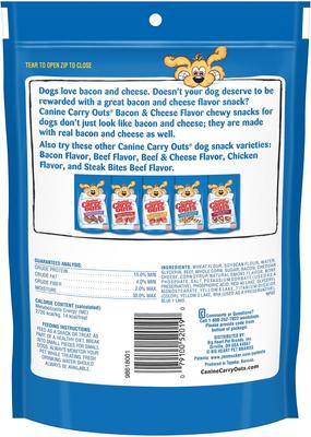 Show full view: Canine Carry Outs Bacon & Cheese Flavor Dog Treats, 4.5-oz bag slide 3 of 6