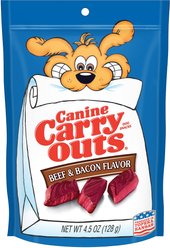 Canine Carry Outs Beef & Bacon Flavor Dog Treats, 4.5-oz bag