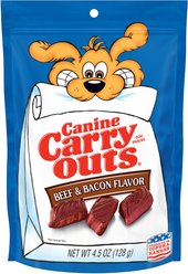 Canine Carry Outs Beef & Bacon Flavor Dog Treats, 4.5-oz bag