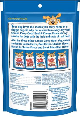 Show full view: Canine Carry Outs Beef & Cheese Flavor Dog Treats, 4.7-oz bag slide 3 of 6