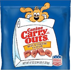 Canine Carry Outs Beef & Cheese Flavor Dog Treats, 47-oz bag